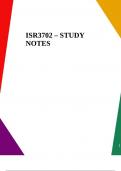 ISR3702 – STUDY NOTES