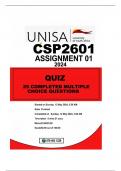 CSP2601 ASSIGNMENT 01 (QUIZ) DUE DATE 15 MAY 2024