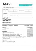 2023 AQA A-level BUSINESS 7132/3 Paper 3  Business 3 Question Paper & Mark scheme  (Merged) June 2023 [VERIFIED]