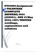 PYC4809 Assignment 1 VOLUNTEER (COMPLETE ANSWERS) 2024 (295091) - DUE 15 May 2024; 100% TRUSTED workings, explanations and solutions. 