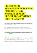 HESI HEALTH ASSESSMENT TEST BANK | QUESTIONS AND ANSWERS | LATEST UPDATE 100% CORRECT 1000 Q & A PASS!!!
