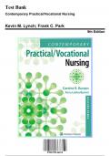 Test Bank: Contemporary Practical/Vocational Nursing, 9th Edition by Kurzen - Chapters 1-16, 9781975136215 | Rationals Included