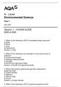 AQA A - LEVEL ENVIRONMENTAL SCIENCE PAPER 1 SECTION 1 - 4 EXAM GUIDE QNS & ANS