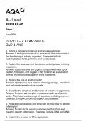 AQA A - LEVEL BIOLOGY PAPER 1 TOPIC 1 - 4 EXAM GUIDE QNS & ANS JUNE 2024.