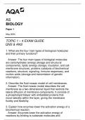 AQA AS BIOLOGY PAPER 1 TOPIC 1 - 4 EXAM GUIDE QNS & ANS MAY 2024