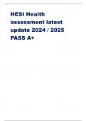 HESI Health assessment latest update 2024 complete actual questions with answers verified by experts