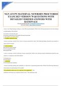 NGN ATI PN MATERNAL NEWBORN PROCTORED EXAM 2024 VERSION 70 QUESTIONS WITH VERIFIED ANSWERS