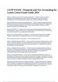 CLFP EXAM - Financial and Tax Accounting for Leases Latest Exam Guide 2024.