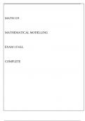 MATH 119 MATHEMATICAL MODELLING EXAM 1 FALL COMPLETE