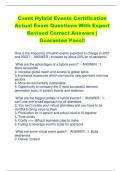 Cvent Hybrid Events Certification Actual Exam Questions With Expert Revised Correct Answers |  Guarantee Pass!!