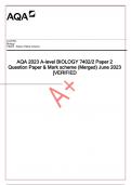 AQA 2023 A-level BIOLOGY 7402/2 Paper 2 Question Paper & Mark scheme (Merged) June 2023 [VERIFIED 