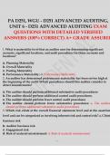 PA D251, WGU - D251 ADVANCED AUDITING, UNIT 6 - D251 ADVANCED AUDITING EXAM QUESTIONS AND ANSWERS