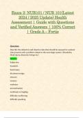 Exam 2: NUR101 / NUR 101 (Latest 2024 / 2025 Update) Health Assessment | Guide with Questions and Verified Answers | 100% Correct | Grade A – Fortis
