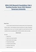 WGU C225| Research Foundations| Task 1| Teaching Number Sense 2024 Western Governors University