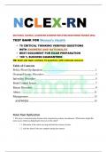 NCLEX RN WOMEN’S HEALTH QUESTIONS AND ANSWERS WITH RATIONALES