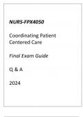 NURS-FPX4050 Coordinating Patient Centered Care Final Exam Guide Q & A 2024.