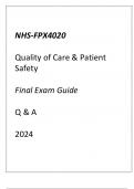 NURS-FPX4020 Quality of Care & Patient Safety Final Exam Guide Q & A 2024