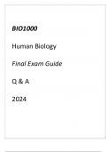 BIO1000 Human Biology Final Exam Guide Q & A 2024
