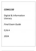 COM1150 Digital & Information Literacy Final Exam Guide Q & A 2024