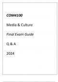 COM4100 Media & Culture Final Exam Guide Q & A 2024