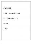 PHI3200 Ethics in Healthcare Final Exam Guide Q & A 2024