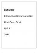 COM2000 Intercultural Communication Final Exam Guide Q & A 2024.