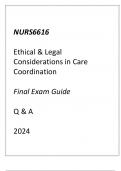 NURS6616 Ethical & Legal Considerations in Care Coordination Final Exam Guide Q & A 2024.