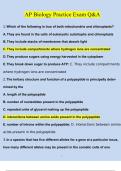 AP Biology Practice Exam Questions and Answers (2024 / 2025) (Verified Answers)