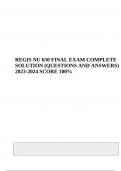 REGIS NU 650 FINAL EXAM COMPLETE SOLUTION (QUESTIONS AND ANSWERS) 2023-2024 SCORE 100%