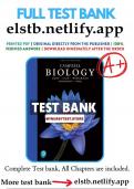 Test Bank for Campbell Biology 12th Edition ||All Chapters 1-56||Full Complete||Latest 2024 Revised edition