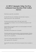 AC-HPAT Algonquin College Test Prep Arithmetic Exam Questions With Verified Answers