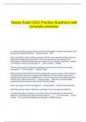   Notary Exam 2022 Practice Questions with complete solutions.