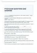 PTCB EXAM QUESTIONS AND ANSWERS 100% CORRECT