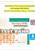 TEST BANK for Timby's Fundamental Nursing Skills and Concepts, 12th Edition by Loretta A Donnelly-Moreno, Verified Chapters 1 - 38, Complete Newest Version