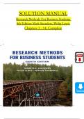 Solution Manual For Research Methods For Business Students, 8th Edition by Mark Saunders, Philip Lewis, Verified Chapters 1 - 14, Complete Newest Version
