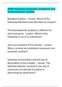 Biological Catalyst. AAB MT Basic Knowledge questions and answrs(latest upate)Which of the following definitions best describes an enzyme?    The electrophoretic property is different for each isoenzyme. Which of the following is true of an isoenzyme?    