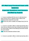 ATI Med Surg Proctored Exam2024 Expected Questions and Answers (Verified by Expert)