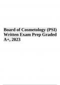 Board of Cosmetology (PSI) Written Exam Prep Graded A+, 2023/2024
