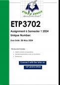 ETP3702 Assignment 6 (QUALITY ANSWERS) Semester 1 2024