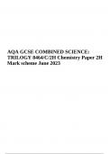 AQA GCSE COMBINED SCIENCE: TRILOGY 8464/C/2H Chemistry Paper 2H Mark scheme June 2023.