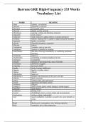 Barrons GRE High-Frequency 333 Words Vocabulary List