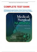 COMPLETE TEST BANK     FOR Medical-Surgical Nursing: Critical Thinking In Patient    Care 5th Edition By Priscilla Lemone (Author) Latest Update. 