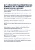 ILTS 305 (ELEMENTARY EDUCATION 1-6) QUESTIONS WITH CORRECT ANSWERS LATEST 2024-2025 (GRADED A+)
