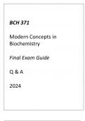 (ASU) BCH 371 Modern Concepts in Biochemistry Final Exam Guide Q & A 2024