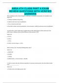 ABSA 4TH CLASS PART A EXAM REVIEW QUESTIONS WITH VERIFIED ANSWERS