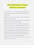 AQA GCSE Biology - B5 Exam Questions and Answers