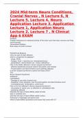 2024 Mid-term Neuro Conditions, Cranial Nerves , N Lecture 6, N Lecture 5, Lecture 4, Neuro Application Lecture 3, Application Lecture 1, Application Neuro Lecture 2, Lecture 7 , N Clinical App 6 EXAM