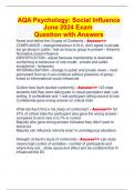 AQA Psychology: Social Influence June 2024 Exam  Question with Answers
