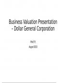 Business Valuation Presentation – Dollar General Corporation