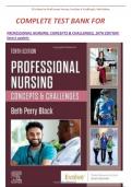COMPLETE TEST BANK FOR   PROFESSIONAL NURSING: CONCEPTS & CHALLENGES, 10TH EDITION latest update 
